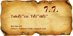 Takács Tádé névjegykártya
