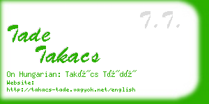 tade takacs business card